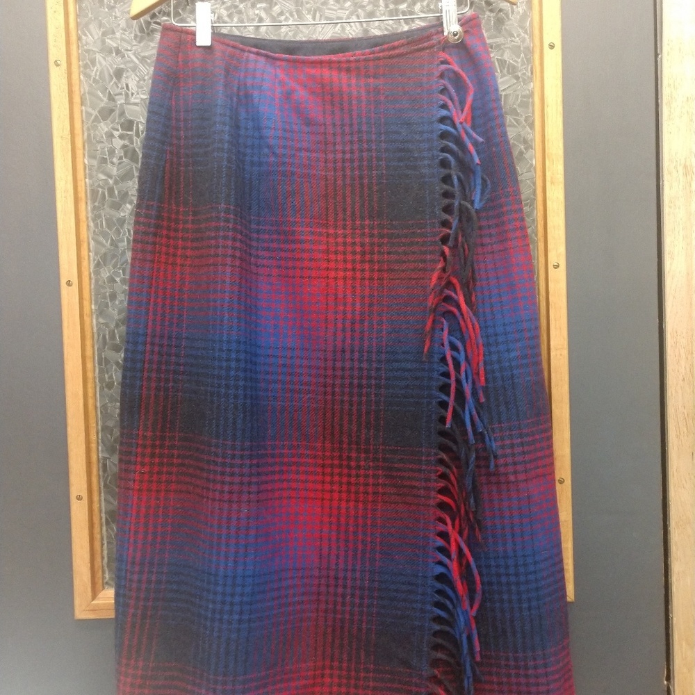 Vintage Pendleton Wool Plaid Pencil Skirt 10